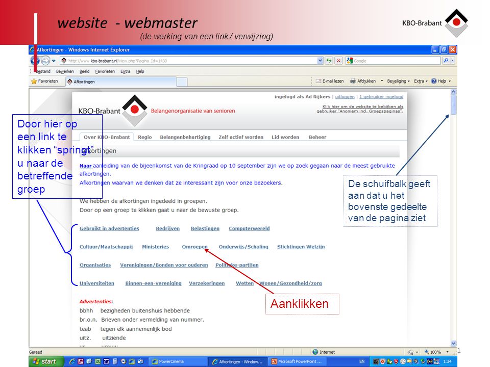 website - webmaster Aanklikken