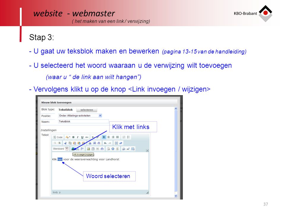 website - webmaster Stap 3:
