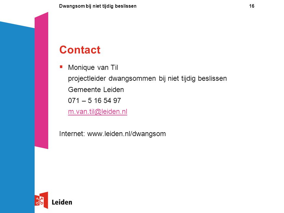 Contact Monique van Til
