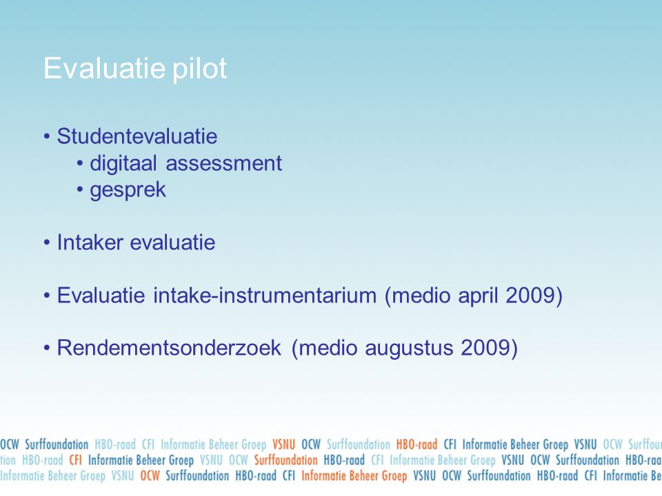 Evaluatie pilot Studentevaluatie digitaal assessment gesprek