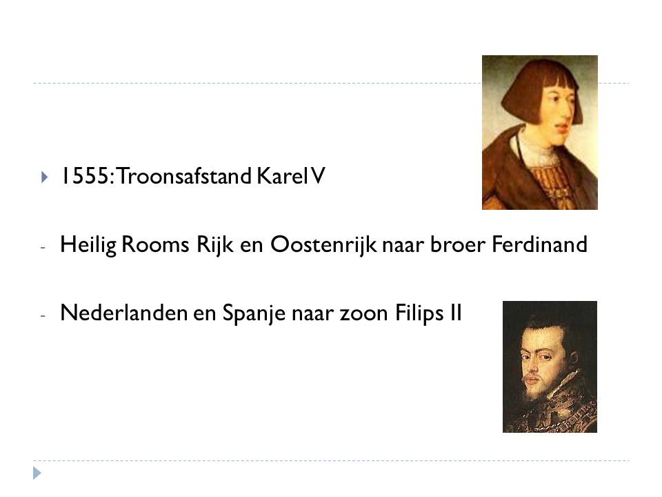 1555: Troonsafstand Karel V