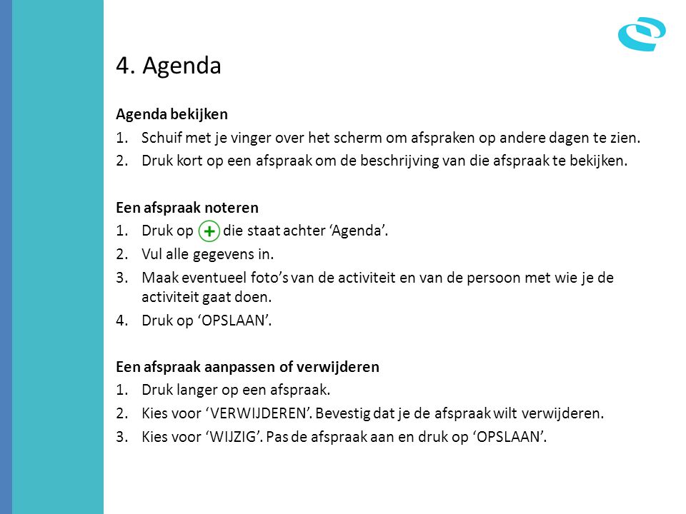 4. Agenda Agenda bekijken