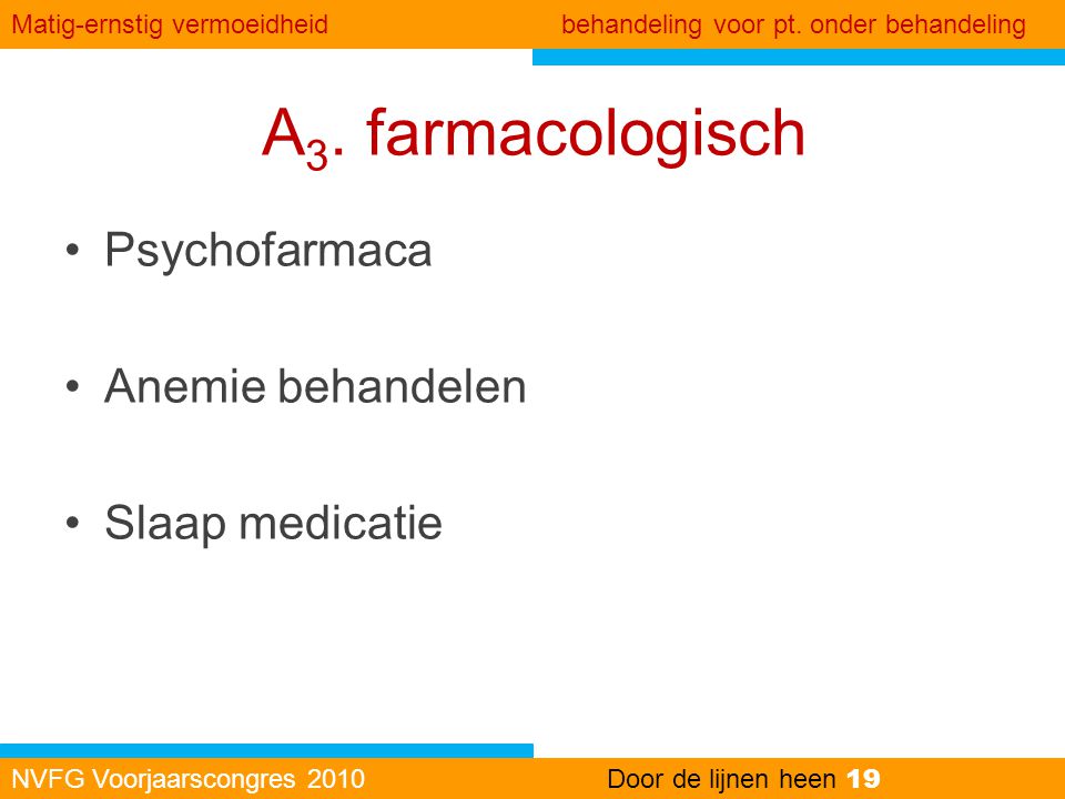A3. farmacologisch Psychofarmaca Anemie behandelen Slaap medicatie