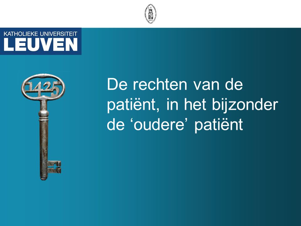 De rechten van de patiënt, in het bijzonder de ‘oudere’ patiënt