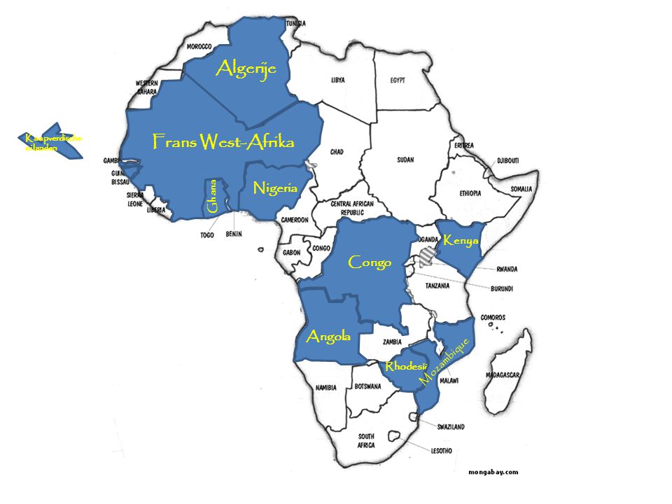 Algerije Frans West-Afrika Nigeria Congo Angola Kenya Mozambique Ghana