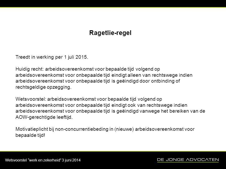 Ragetlie-regel Treedt in werking per 1 juli 2015.