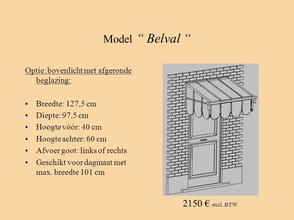 Model Belval 2150 € excl. BTW