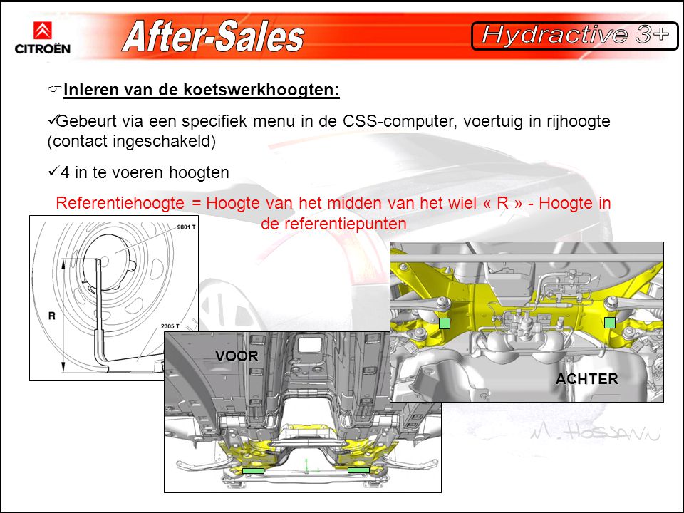 After-Sales Hydractive 3+ Inleren van de koetswerkhoogten:
