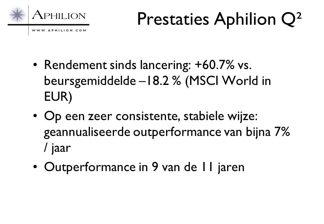 Prestaties Aphilion Q²