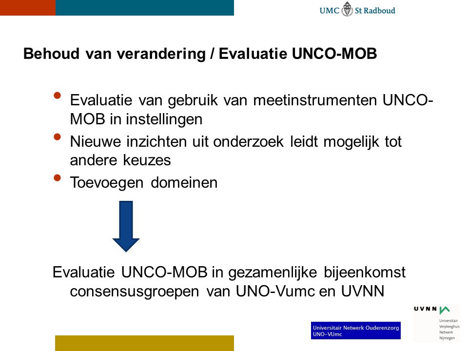 Behoud van verandering / Evaluatie UNCO-MOB