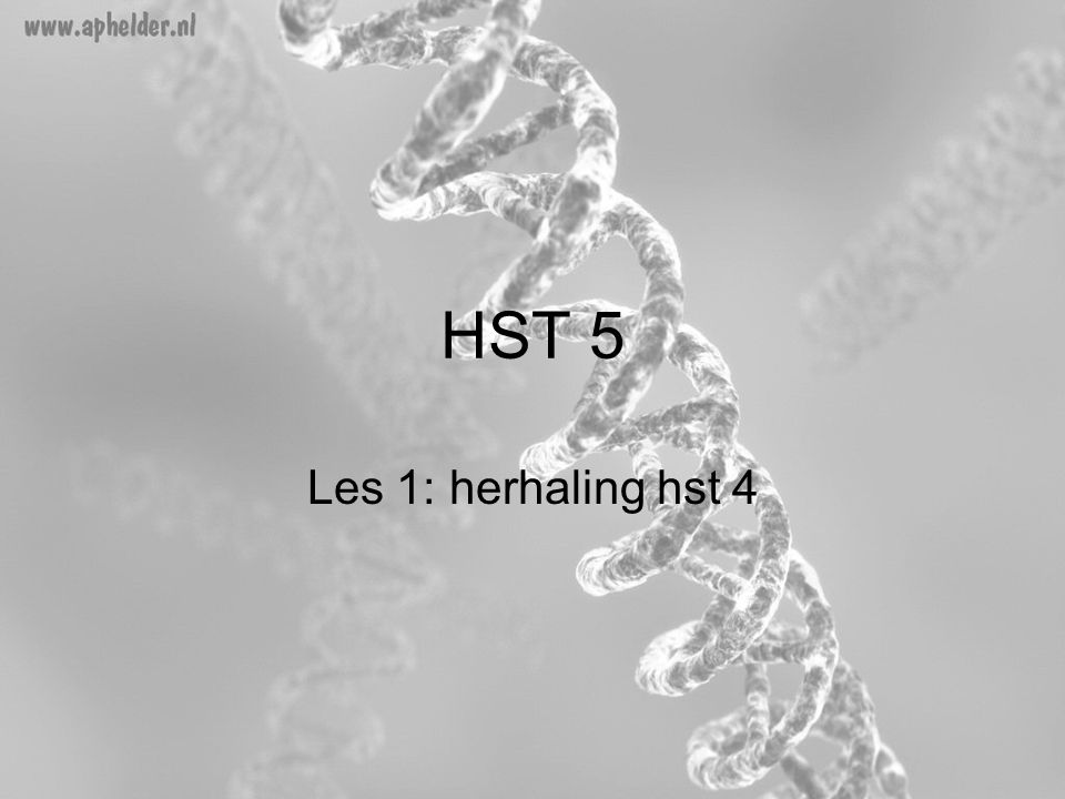 HST 5 Les 1: herhaling hst 4