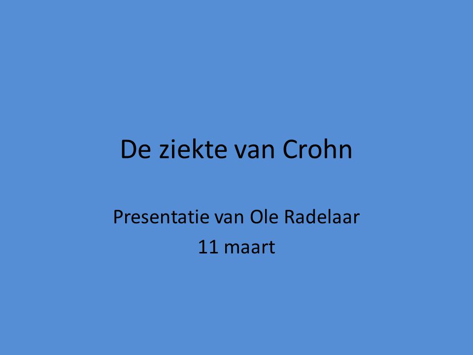 Presentatie van Ole Radelaar 11 maart