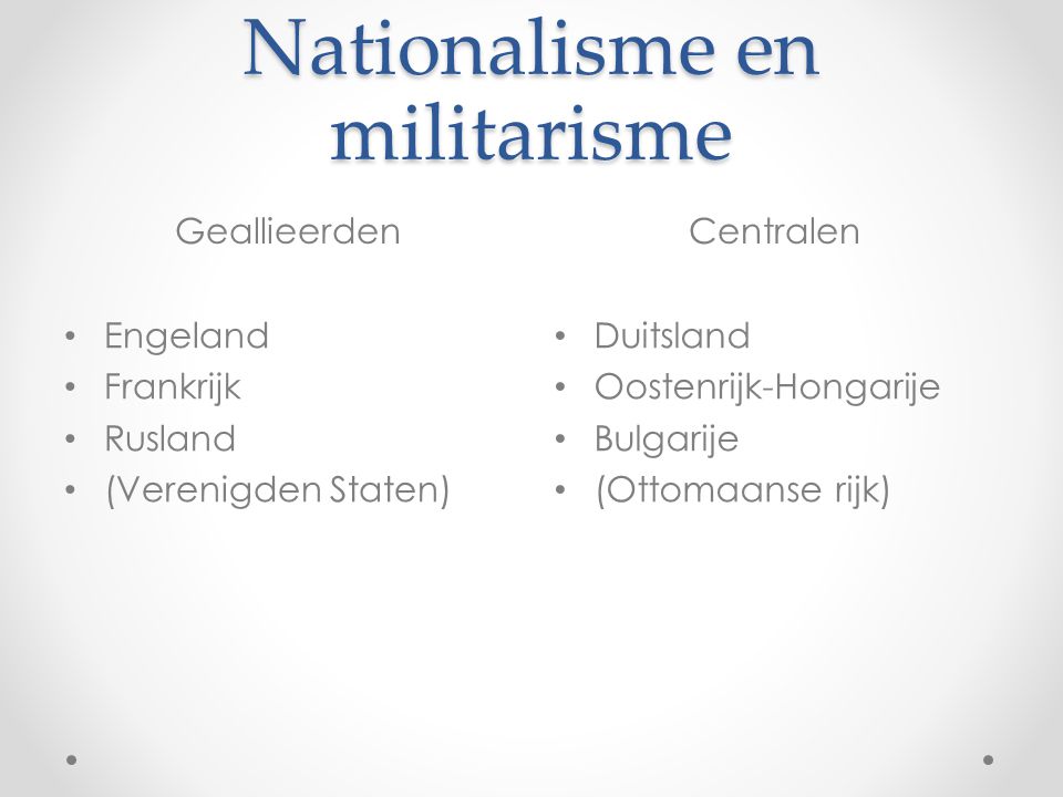 Nationalisme en militarisme