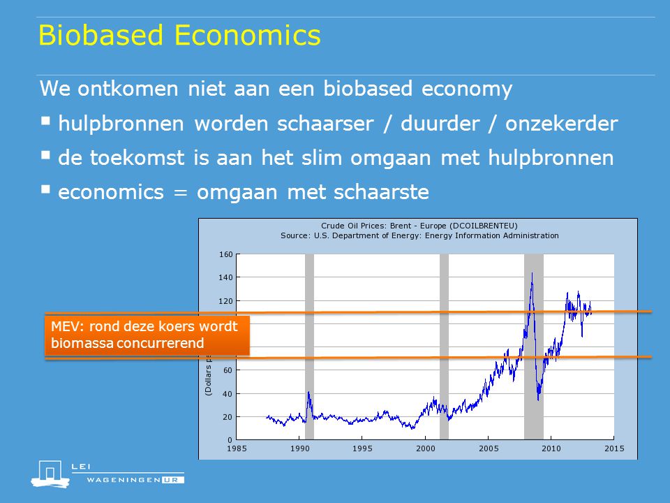 Biobased Economics We ontkomen niet aan een biobased economy