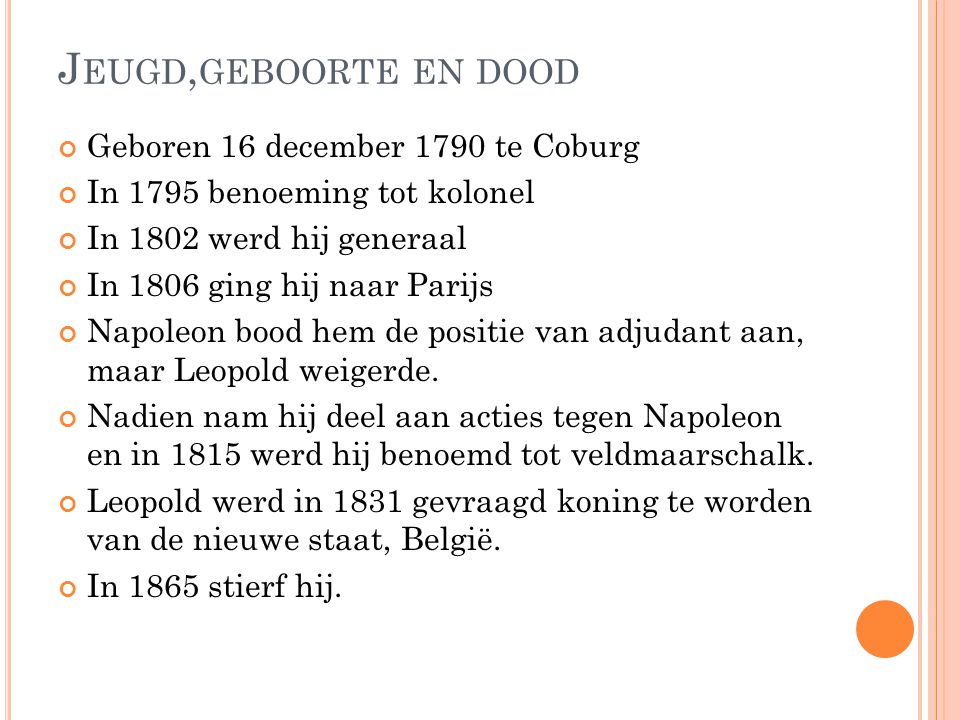 Jeugd,geboorte en dood Geboren 16 december 1790 te Coburg