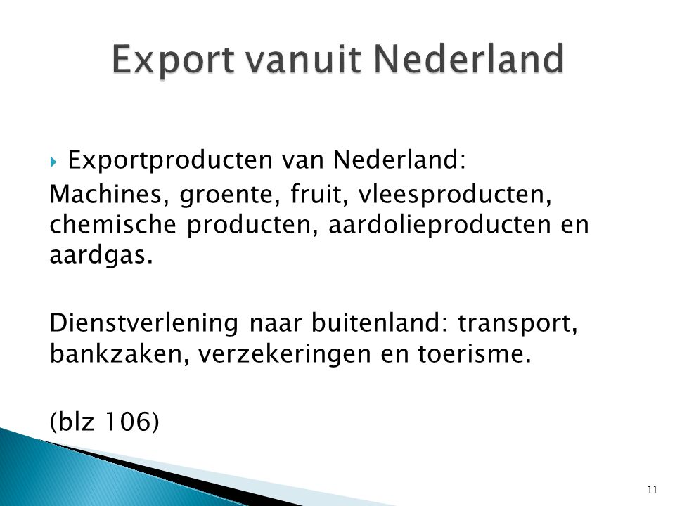 Export vanuit Nederland