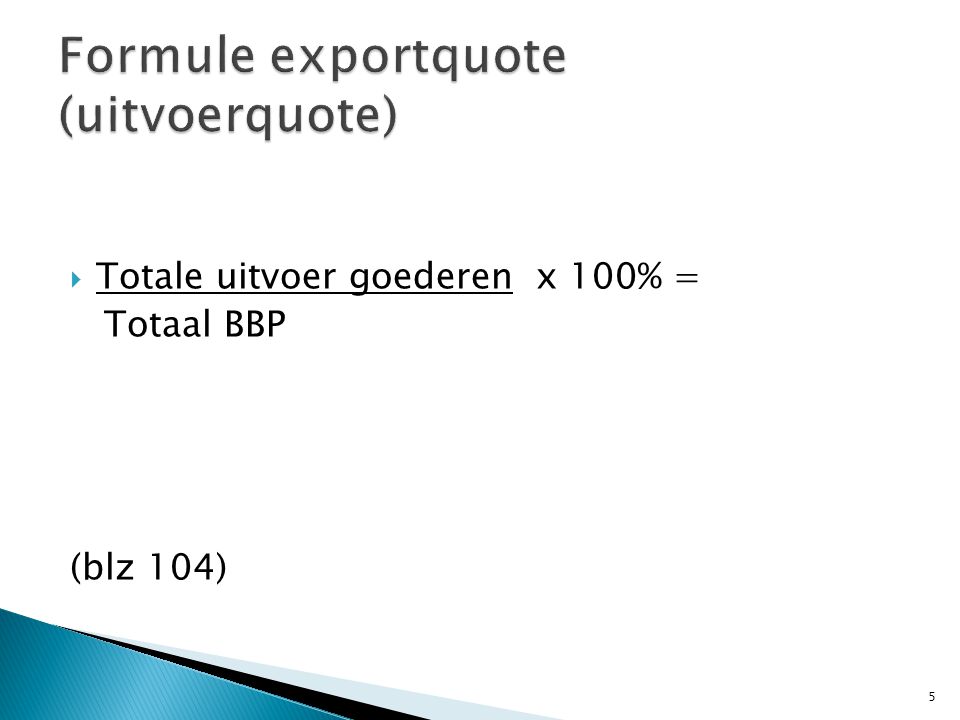 Formule exportquote (uitvoerquote)