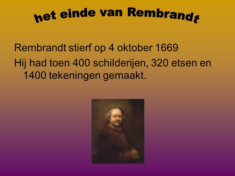 het einde van Rembrandt