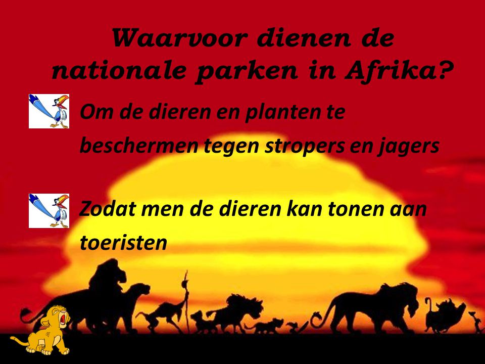 Waarvoor dienen de nationale parken in Afrika
