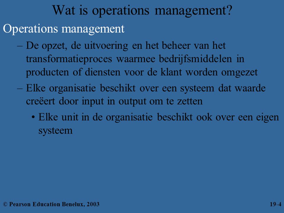 Wat is operations management