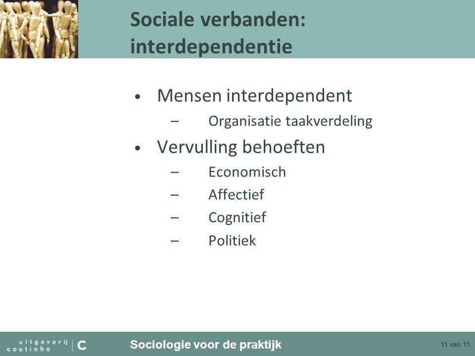 Sociale verbanden: interdependentie