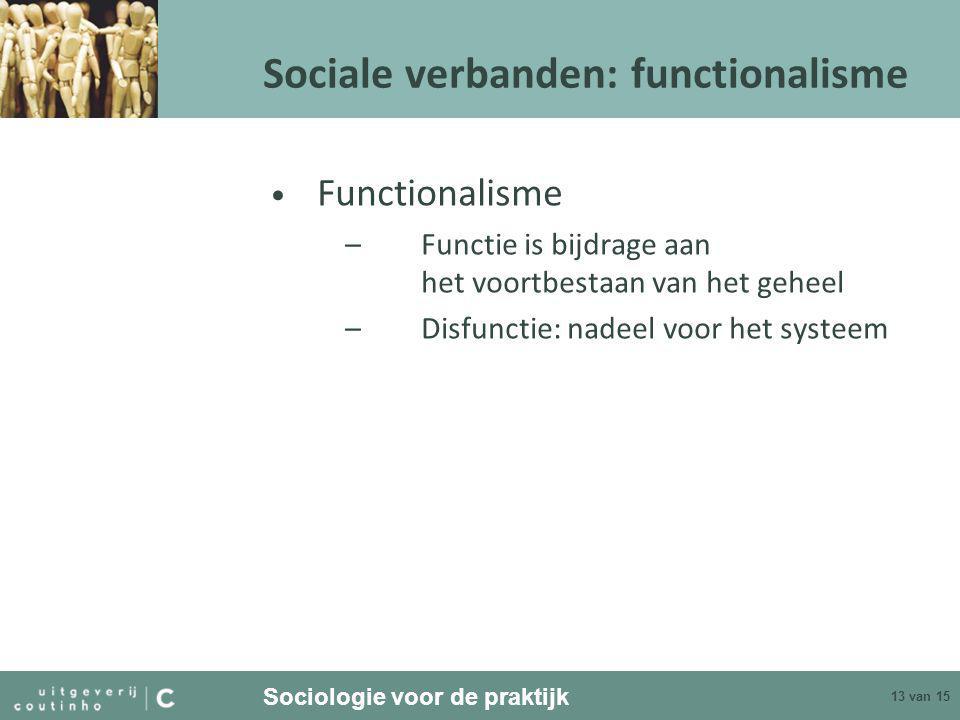 Sociale verbanden: functionalisme