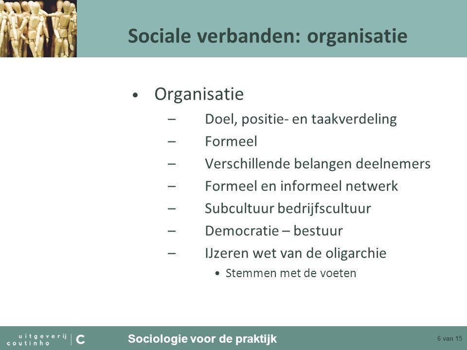 Sociale verbanden: organisatie