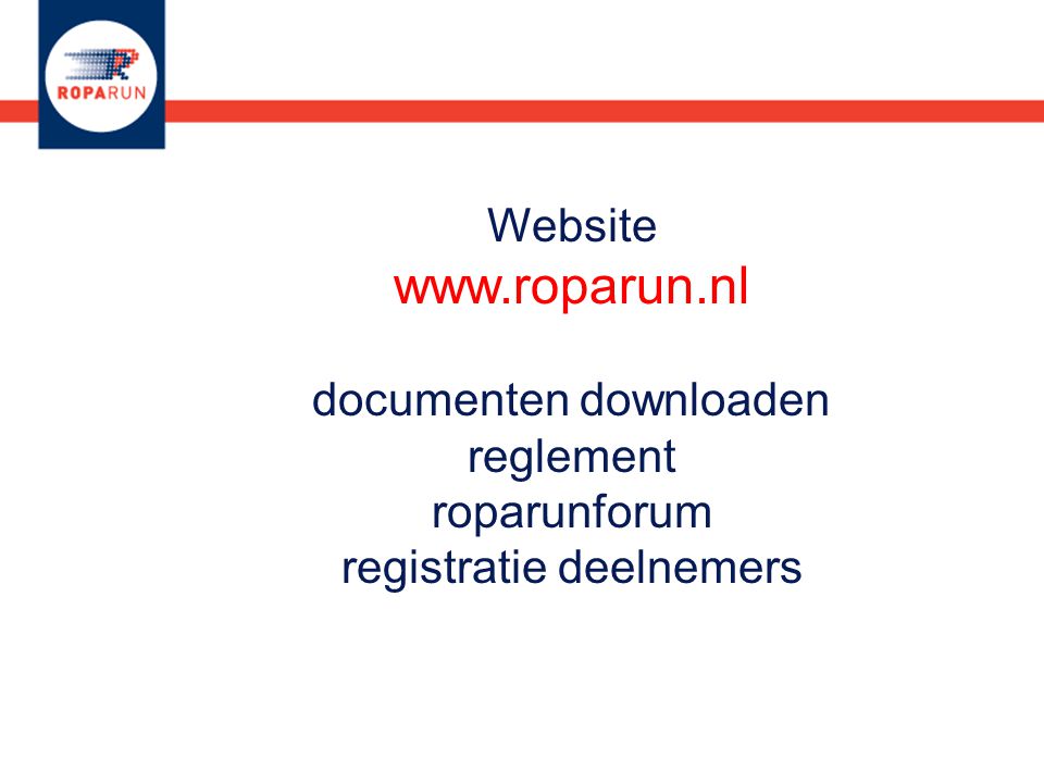 Website   documenten downloaden reglement roparunforum registratie deelnemers