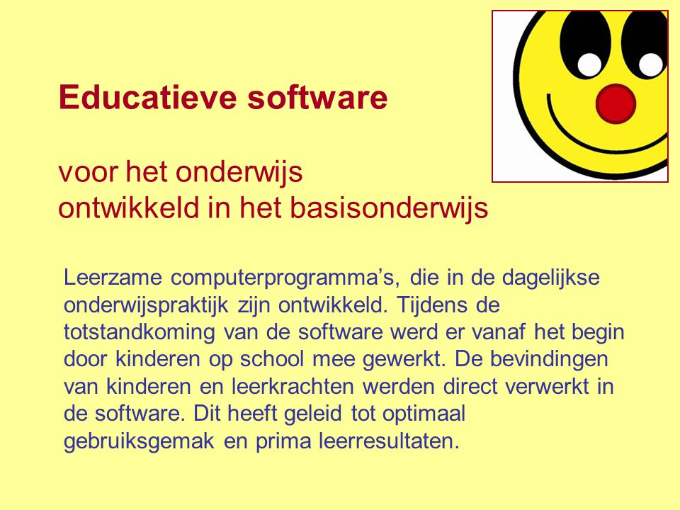 Educatieve software voor het onderwijs ontwikkeld in het basisonderwijs