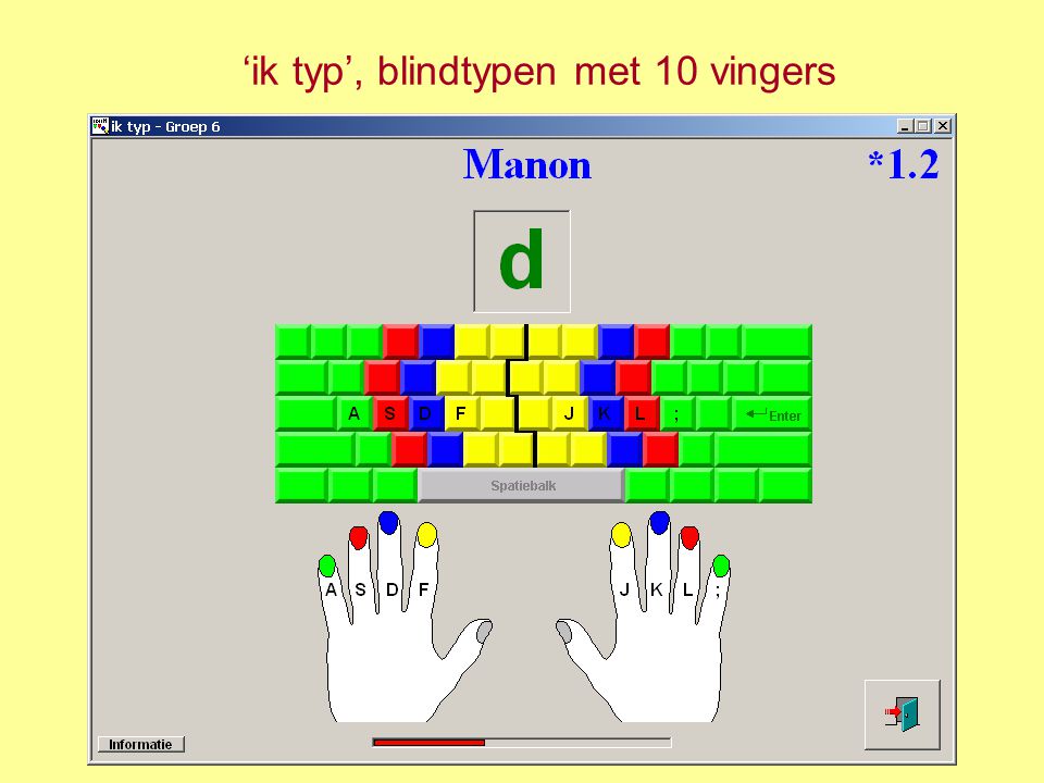 ‘ik typ’, blindtypen met 10 vingers