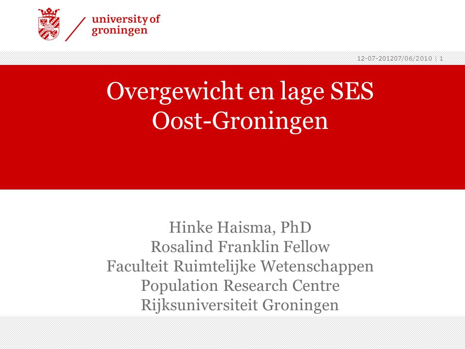 Overgewicht en lage SES Oost-Groningen