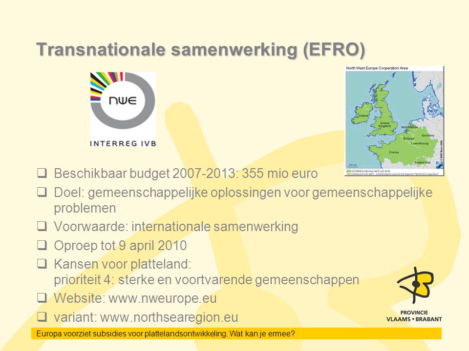 Transnationale samenwerking (EFRO)