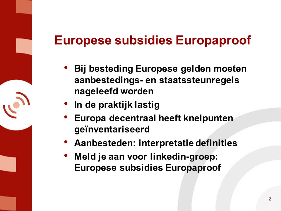 Europese subsidies Europaproof