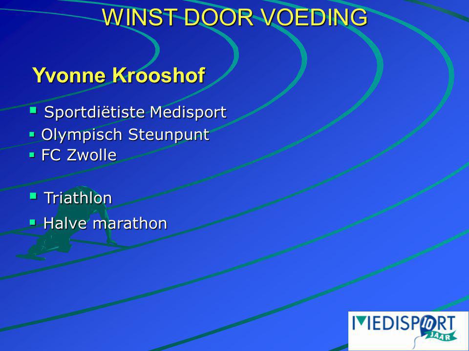 WINST DOOR VOEDING Yvonne Krooshof Sportdiëtiste Medisport Triathlon