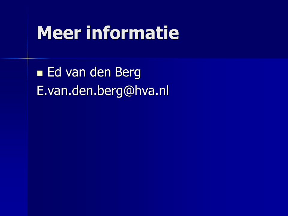 Meer informatie Ed van den Berg