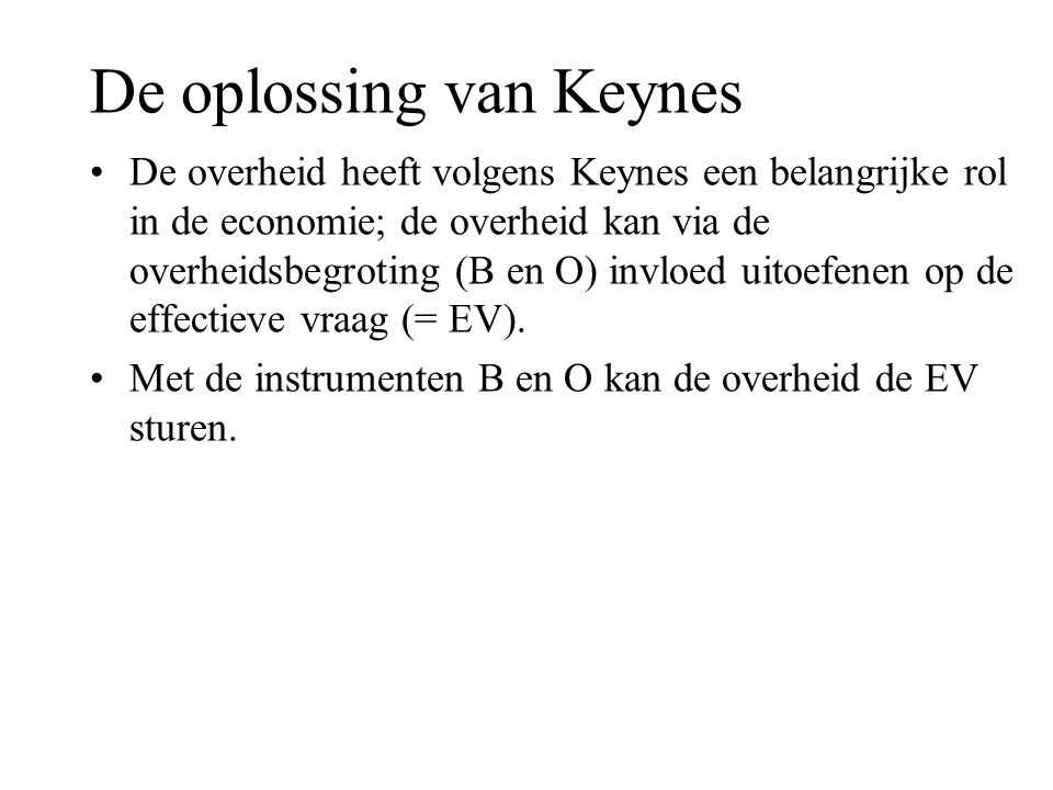 De oplossing van Keynes