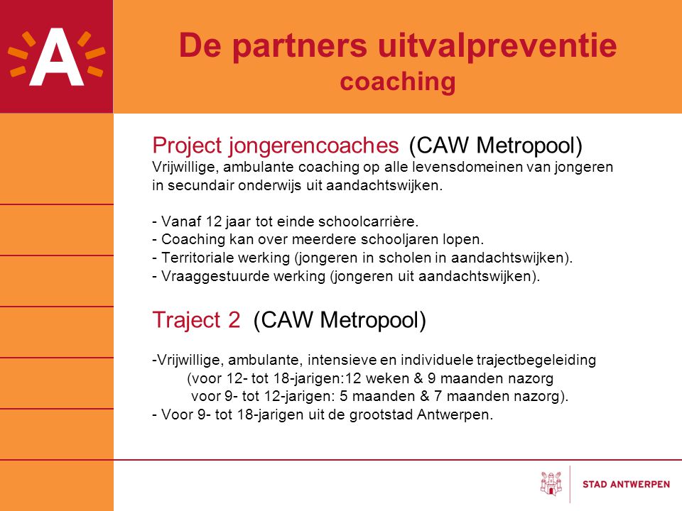 De partners uitvalpreventie coaching