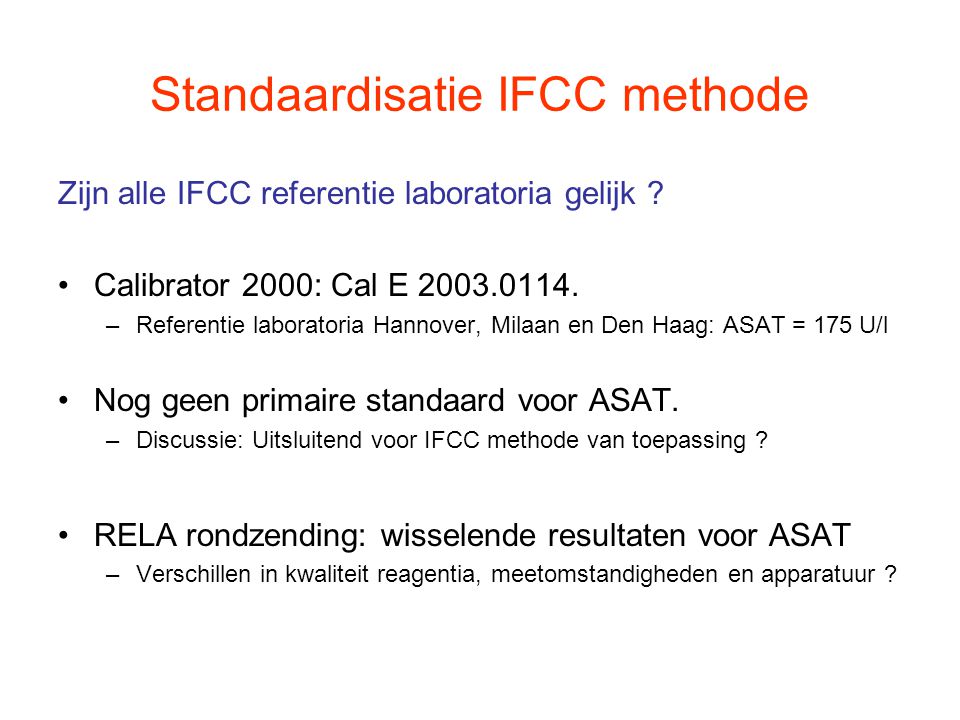 Standaardisatie IFCC methode