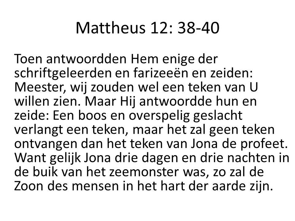 Mattheus 12: 38-40