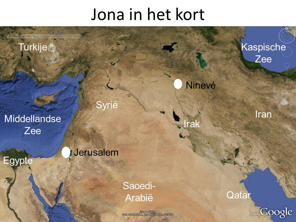 Jona in het kort Egypte Middellandse Zee Saoedi-Arabië Irak Qatar