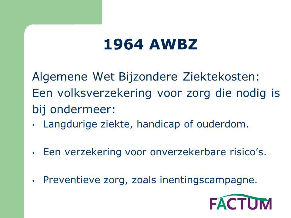 1964 AWBZ Algemene Wet Bijzondere Ziektekosten: