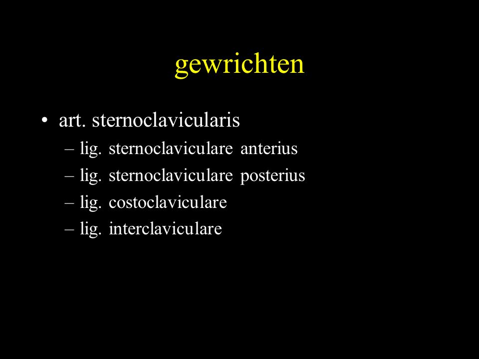 gewrichten art. sternoclavicularis lig. sternoclaviculare anterius