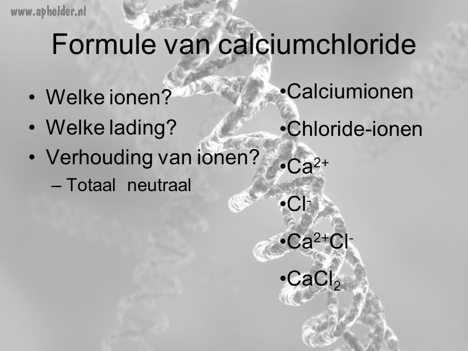 Formule van calciumchloride