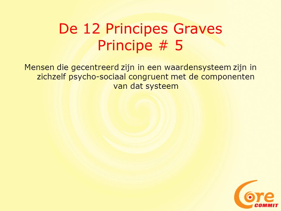 De 12 Principes Graves Principe # 5