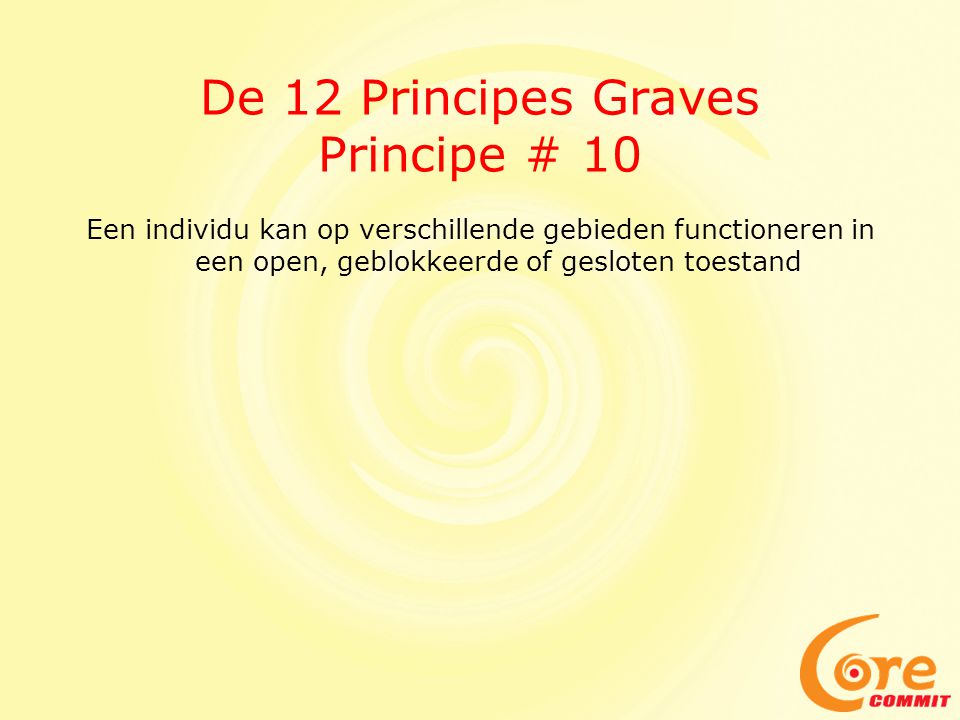 De 12 Principes Graves Principe # 10