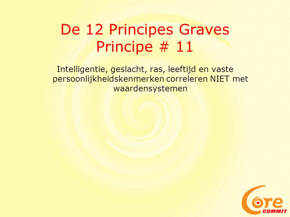 De 12 Principes Graves Principe # 11