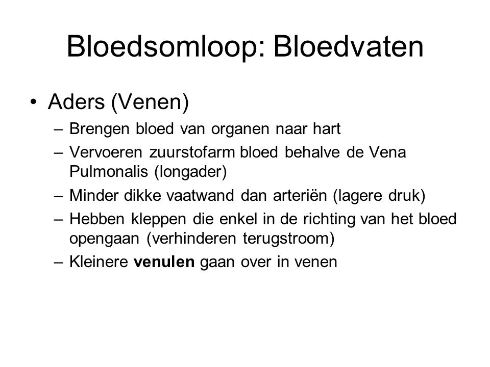 Bloedsomloop: Bloedvaten