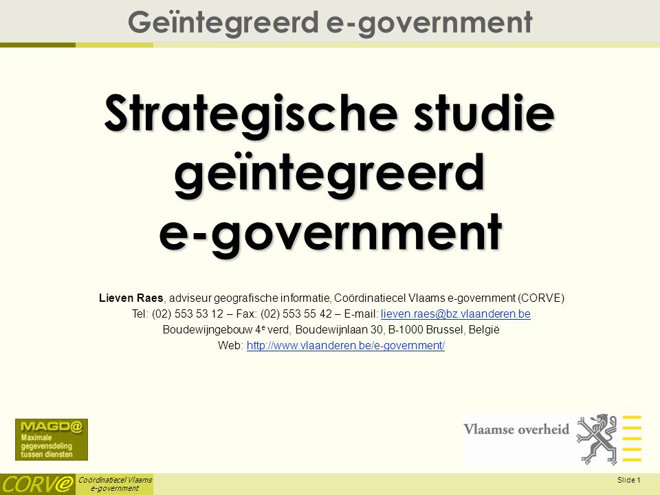 Strategische studie geïntegreerd e-government