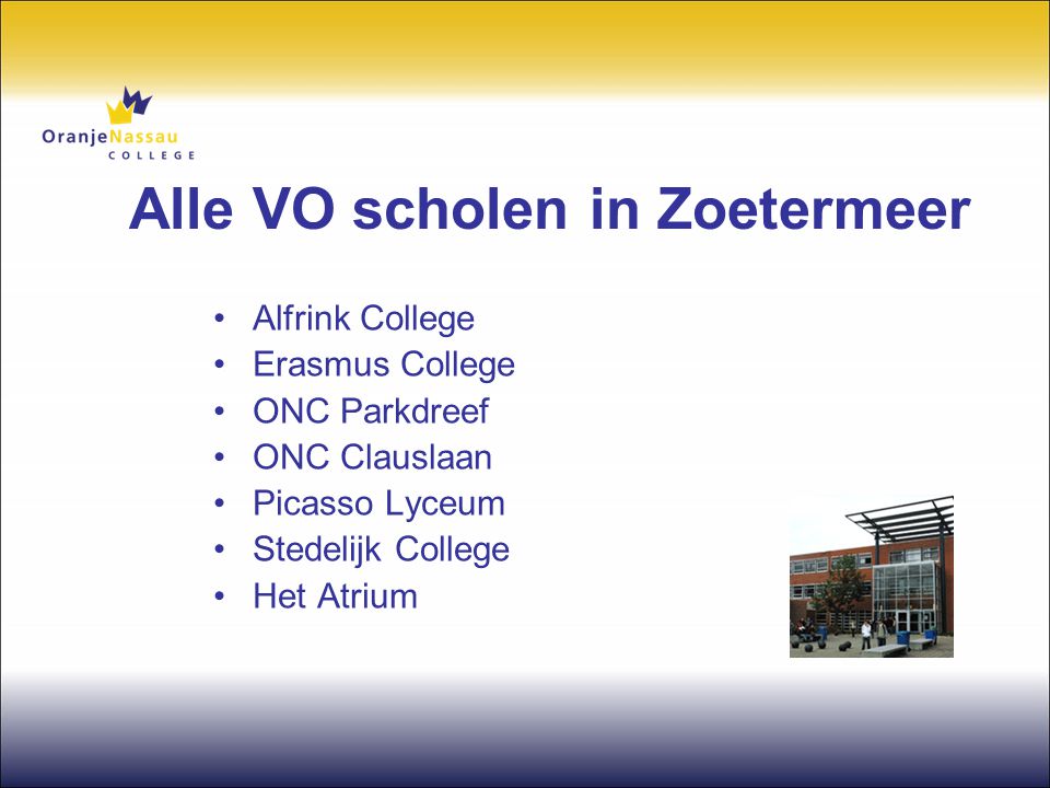 Alle VO scholen in Zoetermeer