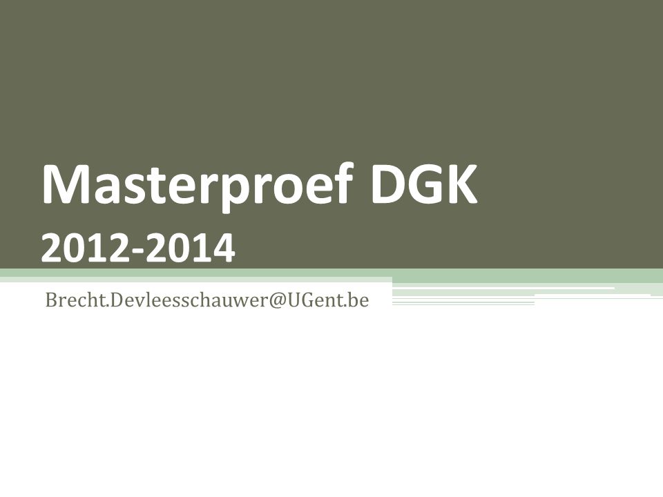 Masterproef DGK
